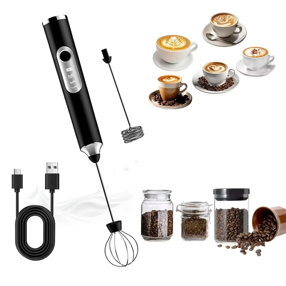 Household Handheld Egg Liquid Frother, Coffee Milk Frother, Electric Milk Mixer, Cream Whipper