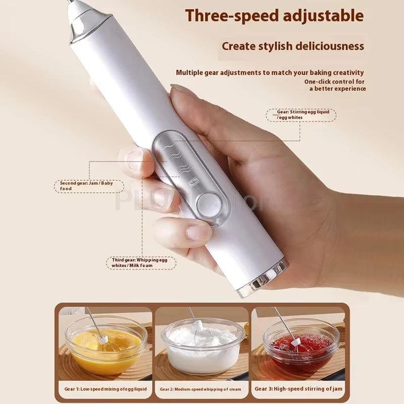 Household Handheld Egg Liquid Frother, Coffee Milk Frother, Electric Milk Mixer, Cream Whipper